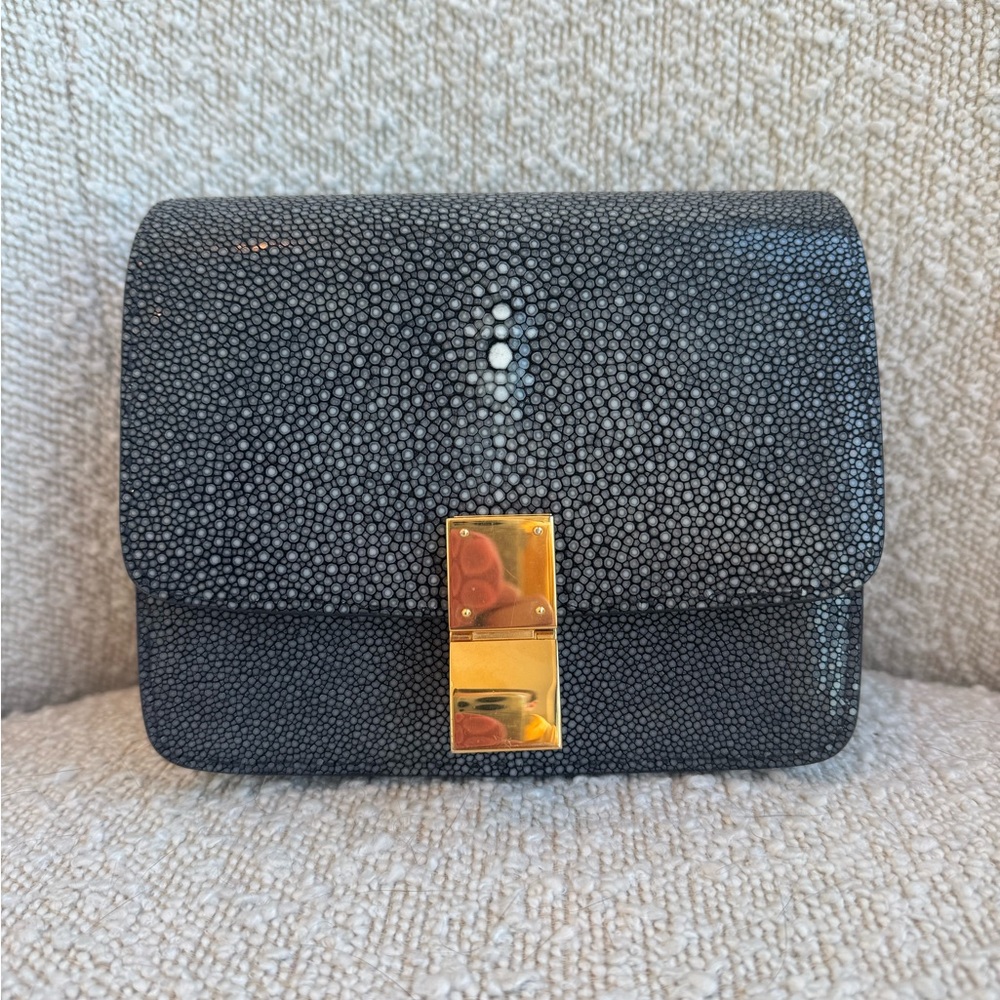 Celine Classic Box Crossbody Bag Black Stingray